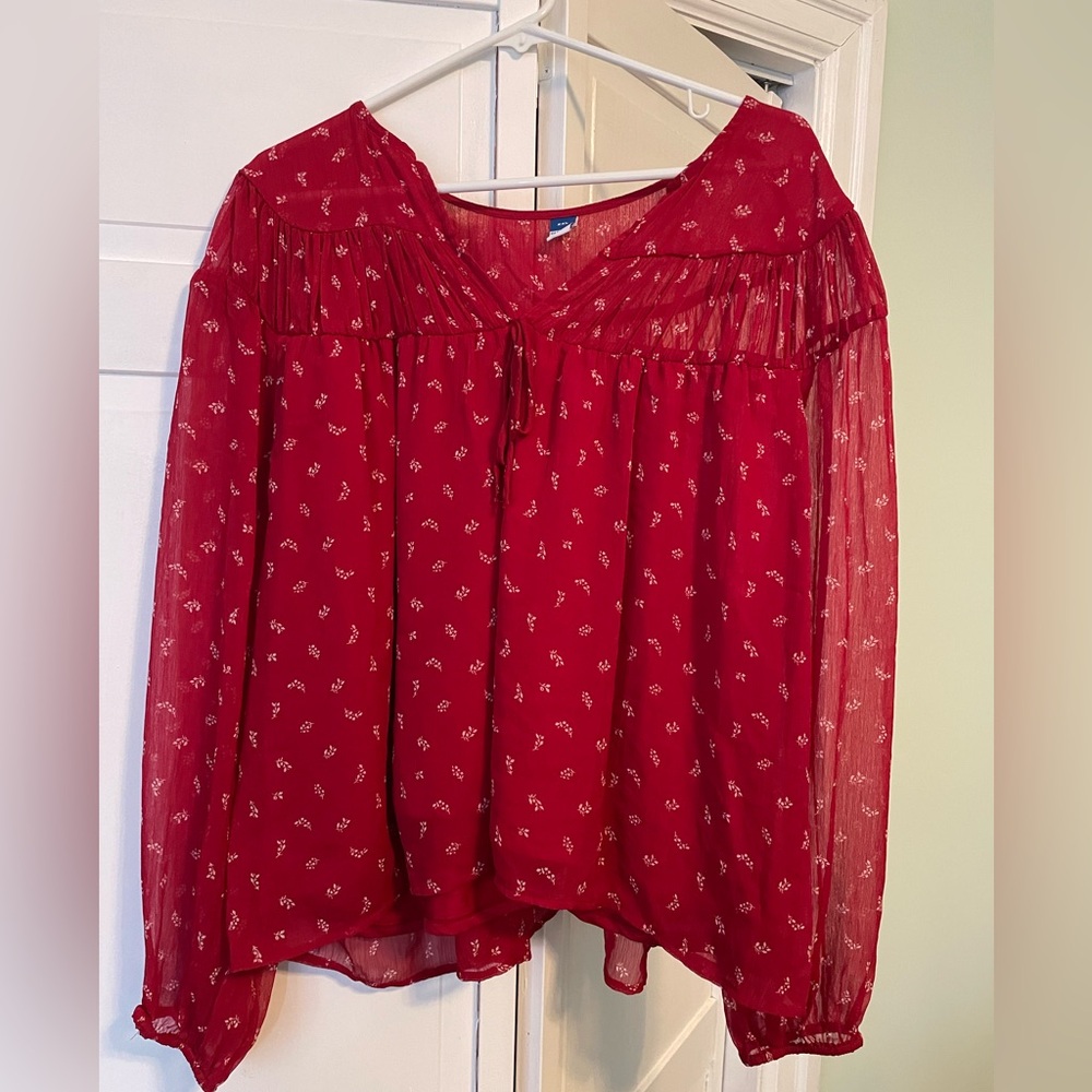 Old Navy Red Floral Women's Blouse